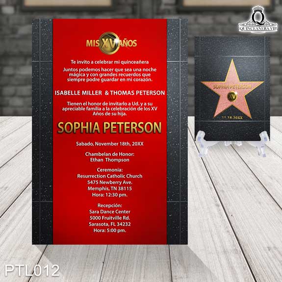 Invitaciones de Quinceañera de Hollywood Estrella PTL012 - PTL012