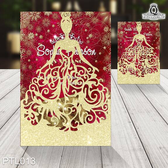 Invitaciones de 15 Años de Antifaz Copos de Nieve PTL013