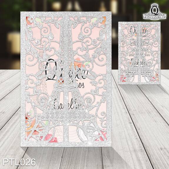 Invitaciones de 15 Años de Torre de Paris PTL026