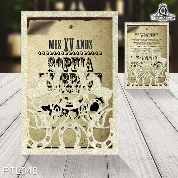 Invitaciones de Quinceañera de Vaquero Caballos PTL048 - PTL048