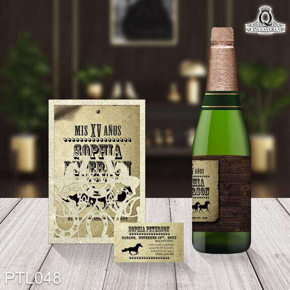 Invitaciones de Quinceañera de Vaquero Caballos PTL048 - PTL048
