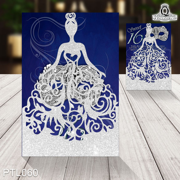 Invitaciones de 15 Años de Antifaz Garigoles PTL060