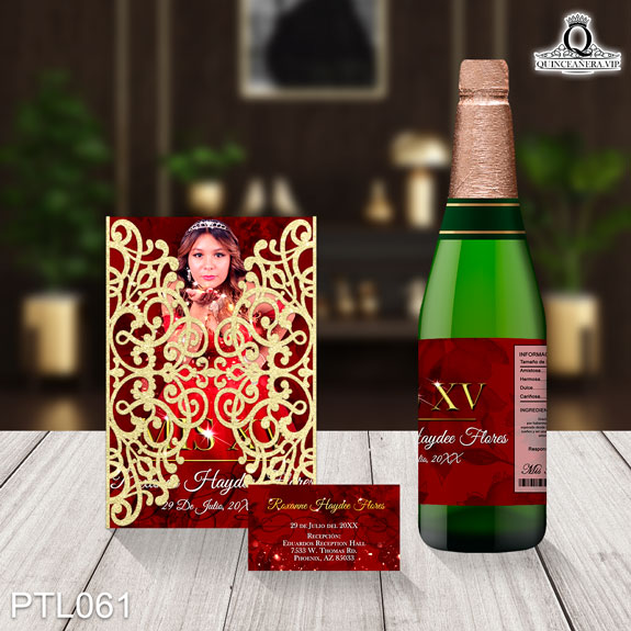 Invitaciones de Quinceañera de Glamuroso Brillos PTL061 - PTL061