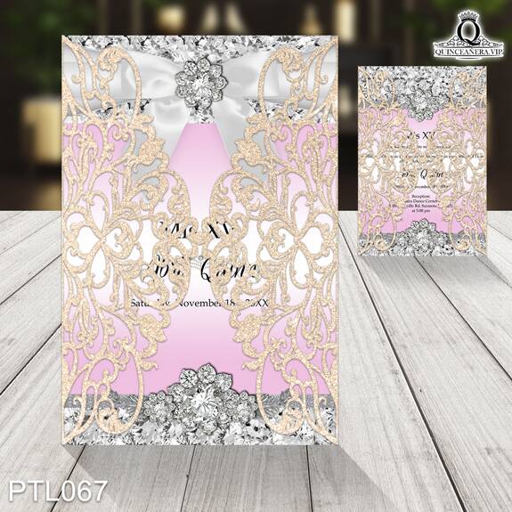 Invitaciones de Quinceañera de Glamuroso Diamantes PTL067 - PTL067