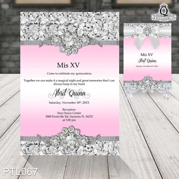 Invitaciones de Quinceañera de Glamuroso Diamantes PTL067 - PTL067