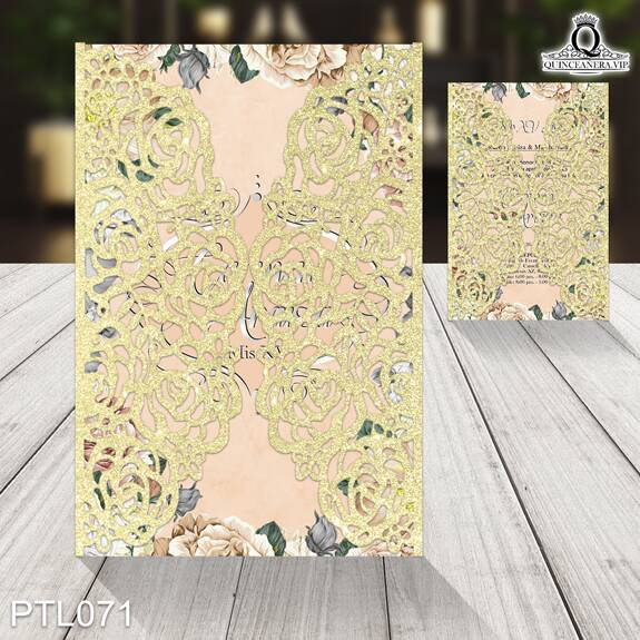 Invitaciones de Quinceañera de Flores Emblemas PTL071 - PTL071