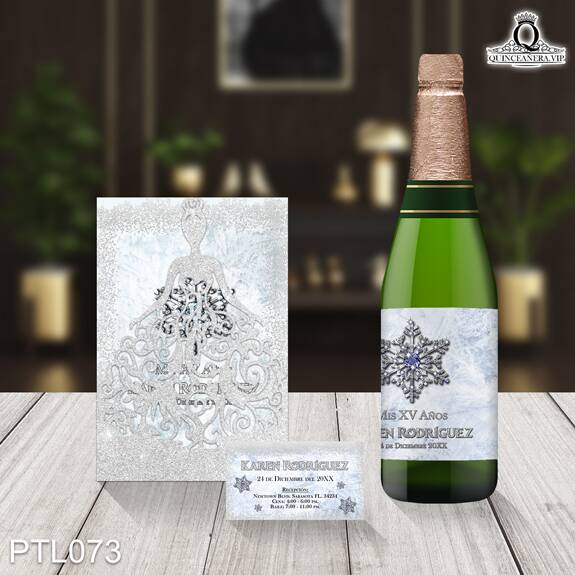 Invitaciones de 15 Años de Copos de Nieve Diamantes PTL073