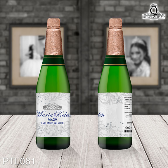 Invitaciones de 15 Años de Coronas Vestidos PTL081