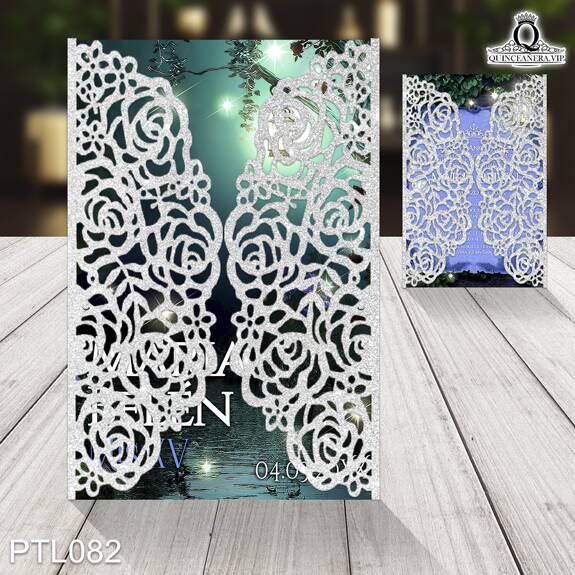 Invitaciones de Quinceañera de Coronas Vestidos PTL082 - PTL082