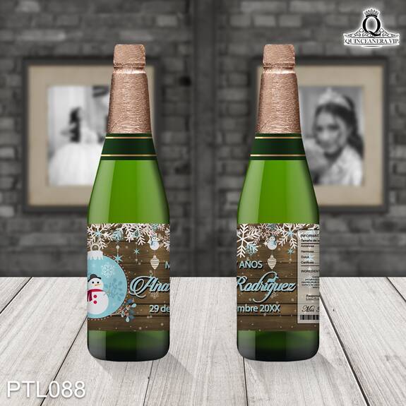 Invitaciones de 15 Años de Esferas Mono de Nieve PTL088