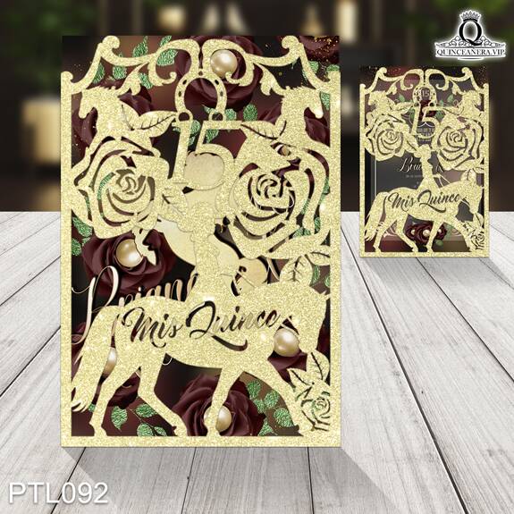 Invitaciones de Quinceañera de Vaquero Caballo PTL092 - PTL092