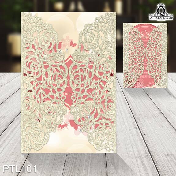 Invitaciones de 15 Años de Mariposas Perlas PTL101