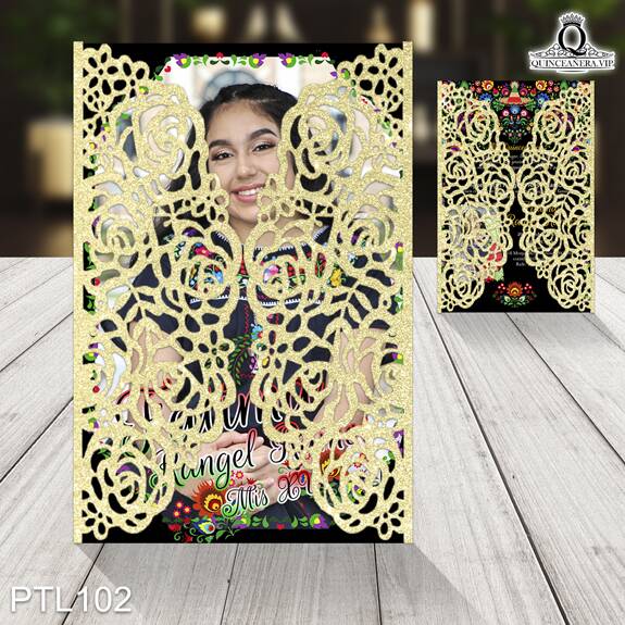 Invitaciones de 15 Años de Fiesta Mexicana Flores PTL102