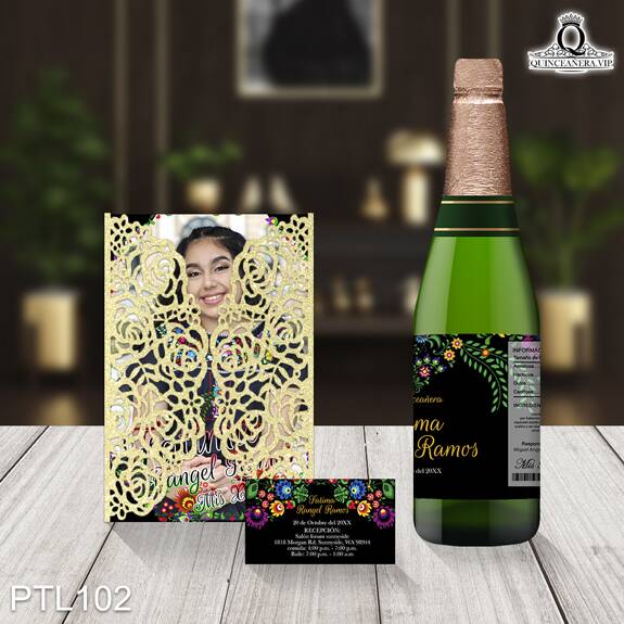 Invitaciones de 15 Años de Fiesta Mexicana Flores PTL102