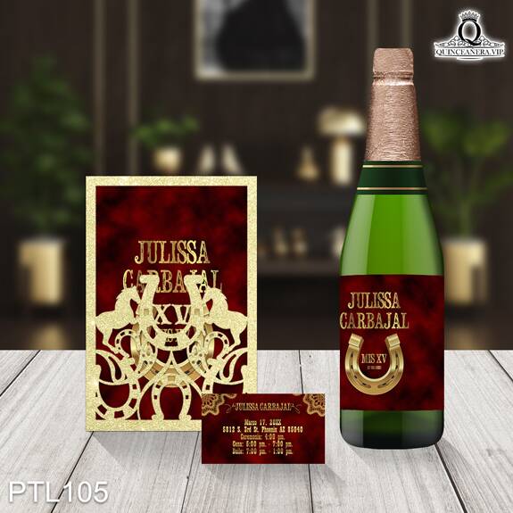 Invitaciones de Quinceañera de Vaquero herradura PTL105 - PTL105