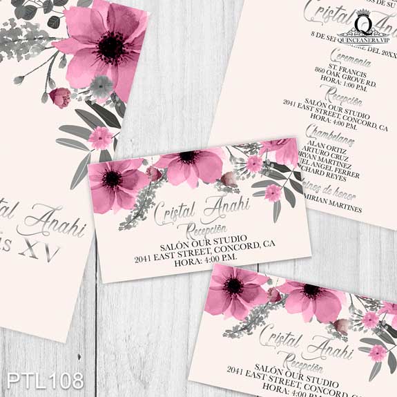Invitaciones de Flores bouquet PTL108