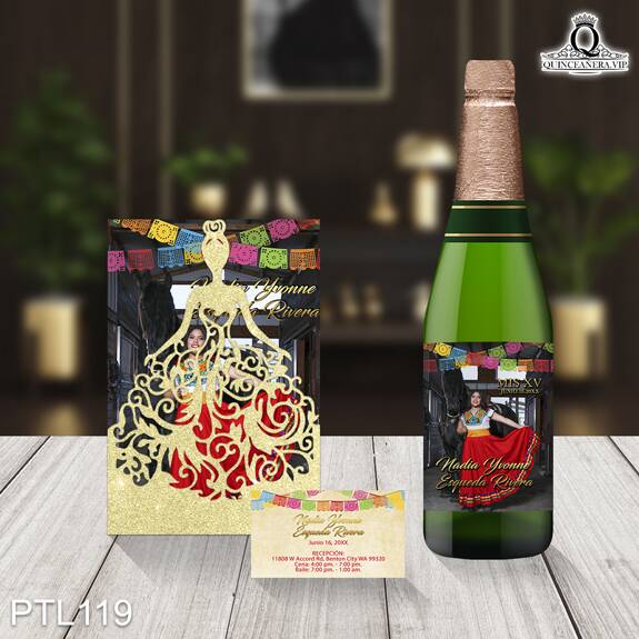 Invitaciones de 15 Años de Papel Picado Caballo PTL119