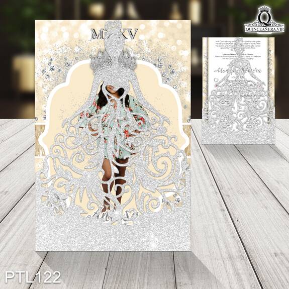 Invitaciones de 15 Años de Diamantes Coronas PTL122