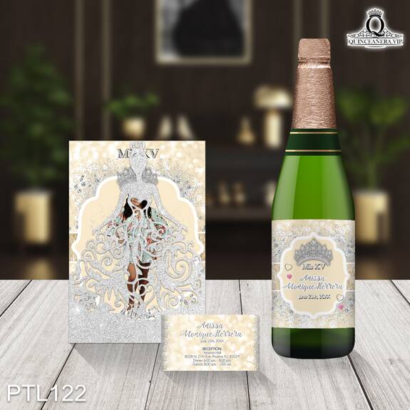 Invitaciones de 15 Años de Diamantes Coronas PTL122