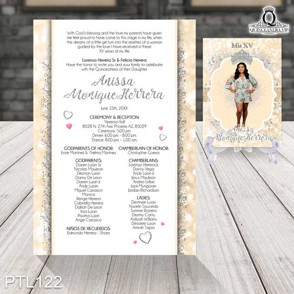 Invitaciones de 15 Años de Diamantes Coronas PTL122