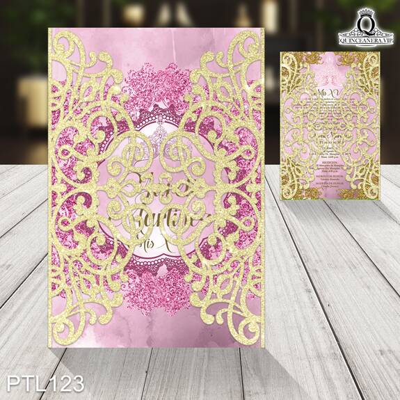 Invitaciones de 15 Años de Coronas Glitter PTL123