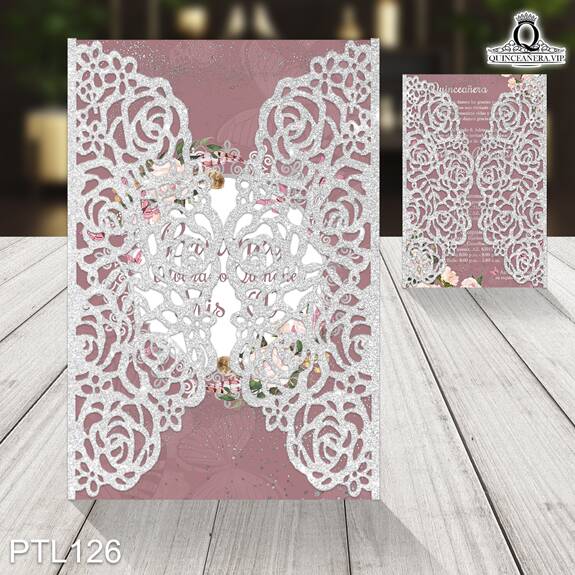 Invitaciones de 15 Años de Mariposas Flores PTL126