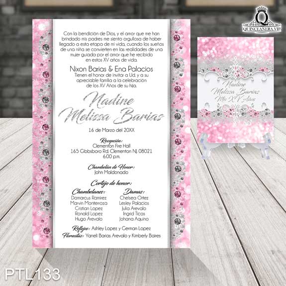 Invitaciones de Quinceañera de Glamuroso dimantes PTL133 - PTL133