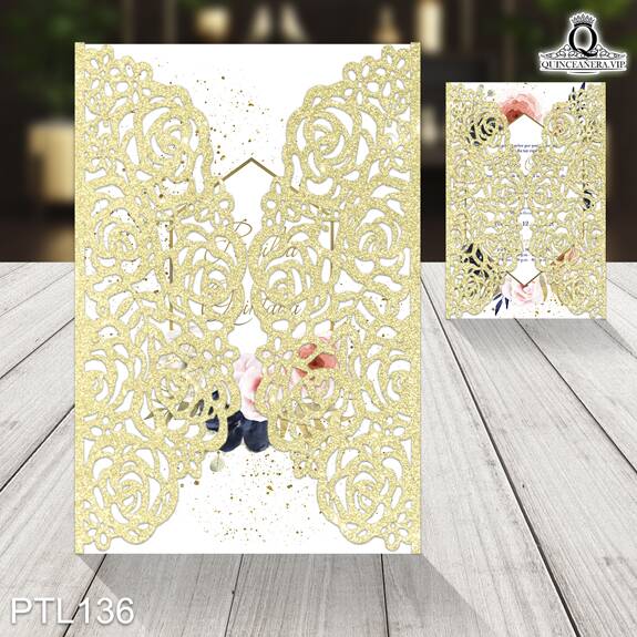Invitaciones de Quinceañera de Flores peonias PTL136 - PTL136