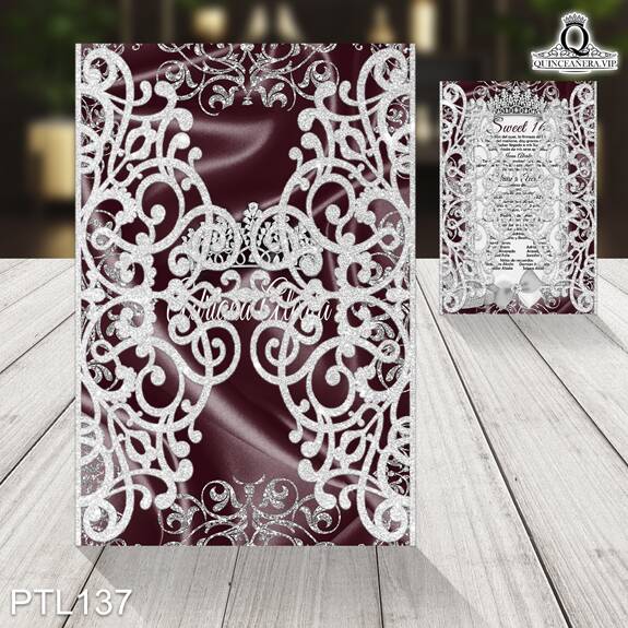 Invitaciones de 15 Años de Coronas Brillantina PTL137