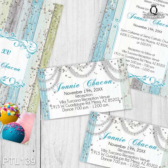 Invitaciones de 15 Años de Dulces madera PTL139