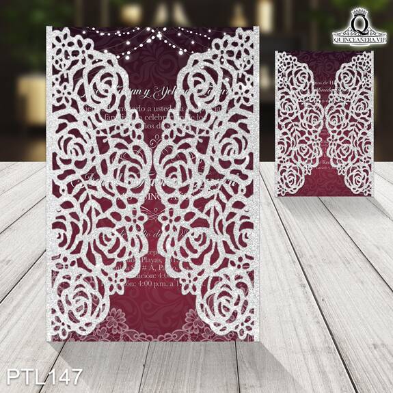 Invitaciones de 15 Años de Vintage damask PTL147