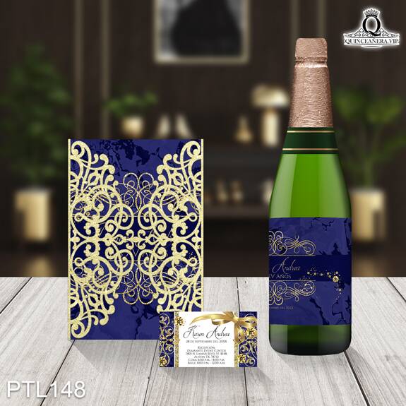 Invitaciones de Quinceañera de Glamuroso glitter PTL148 - PTL148