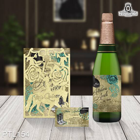 Invitaciones de Quinceañera de Botas Vaqueras Sombrero PTL154 - PTL154