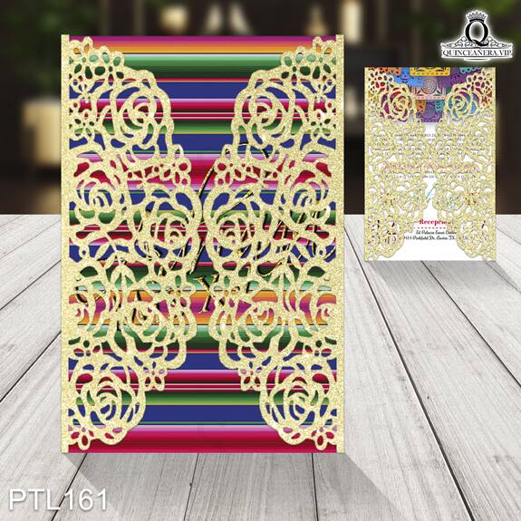 Invitaciones de 15 Años de Zarape y papel picado PTL161