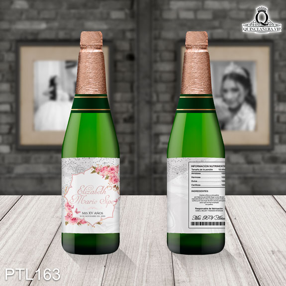 Invitaciones de Quinceañera de Flores Brillantina PTL163 - PTL163