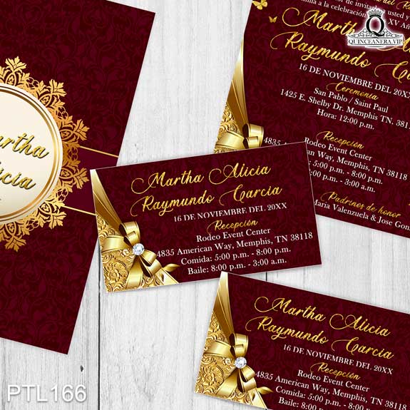 Invitaciones de Quinceañera de Glamuroso mariposas PTL166 - PTL166