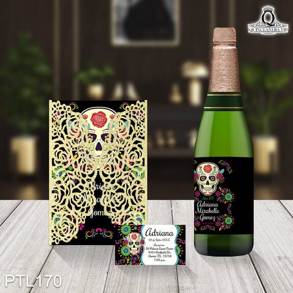 Invitaciones de 15 Años de Fiesta Mexicana calavera PTL170