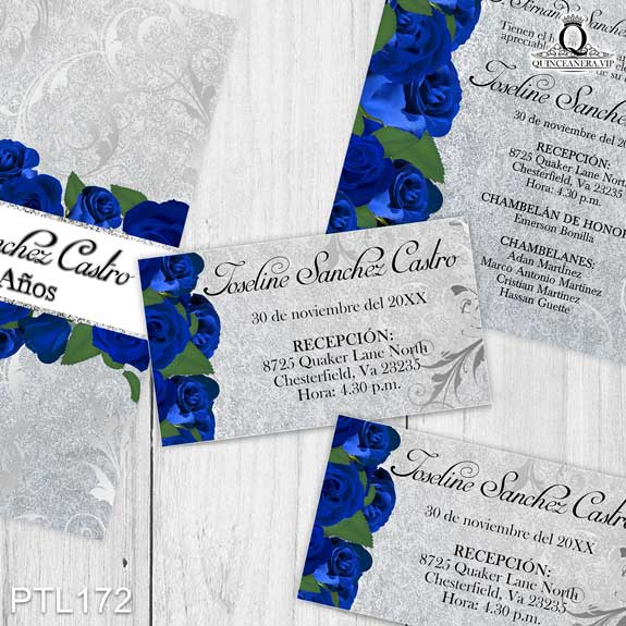 Invitaciones de Quinceañera de Flores Purpurina PTL172 - PTL172