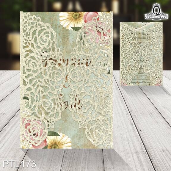 Invitaciones de 15 Años de Vintage flores PTL173