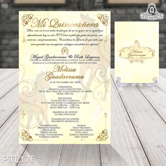 Invitaciones de Quinceañera de Vaquero Caballos PTL176 - PTL176