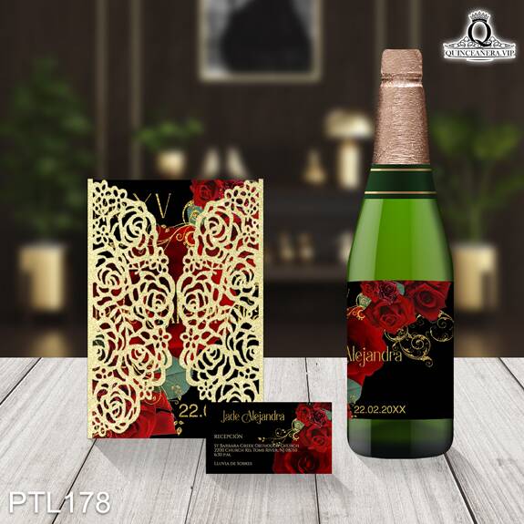 Invitaciones de Quinceañera de Flores rosas PTL178 - PTL178