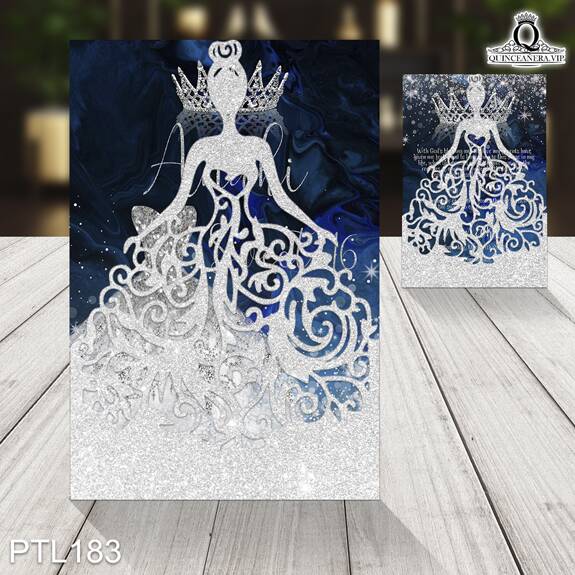 Invitaciones de 15 Años de Vestidos Coronas PTL183