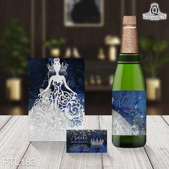 Invitaciones de 15 Años de Vestidos Coronas PTL183