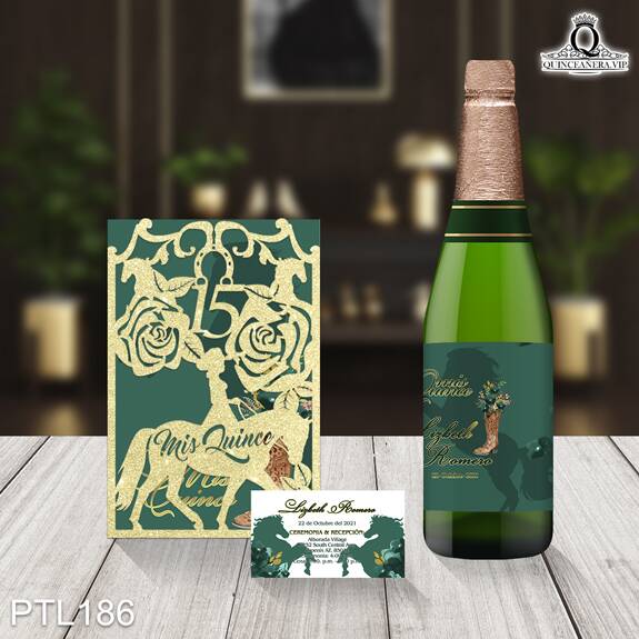Invitaciones de Quinceañera de Caballos Herraduras PTL186 - PTL186