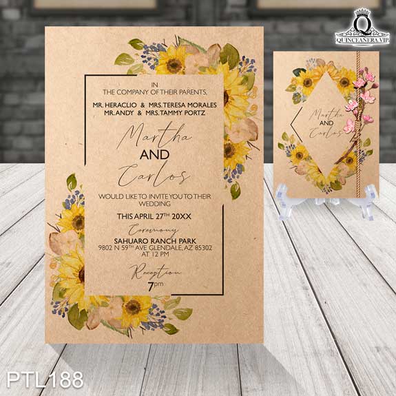 Invitaciones de Quinceañera de Girasoles PTL188 - PTL188