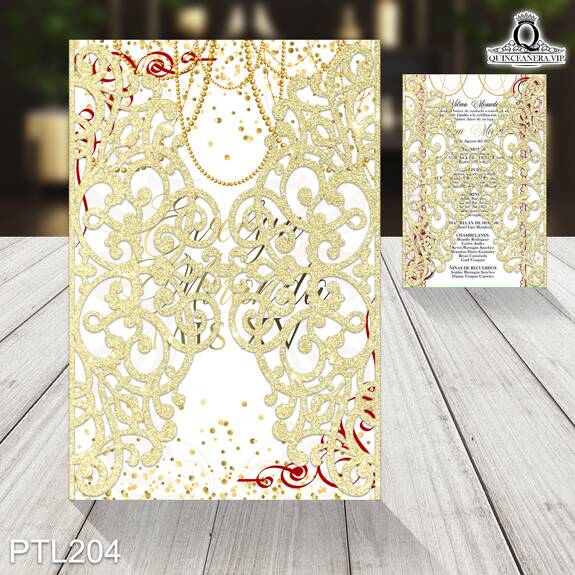 Invitaciones de Quinceañera de Glamuroso joyas PTL204 - PTL204