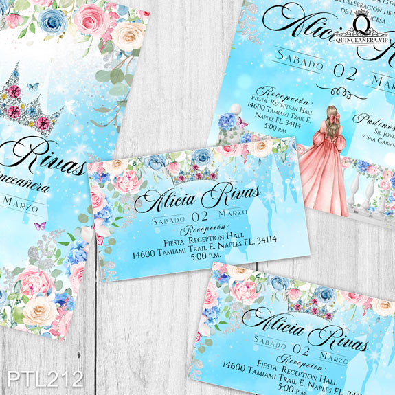 Invitaciones de 15 años de la Princesa Aurora - PTL212