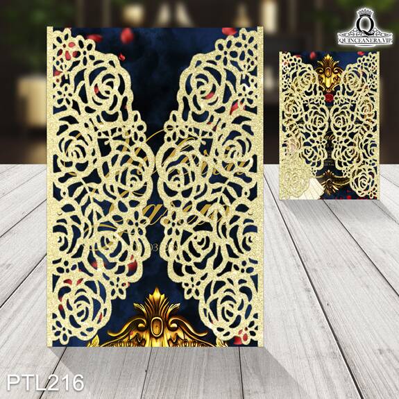 Invitaciones de 15 años de la Princesa Bella - PTL216