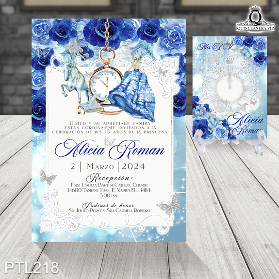 Invitaciones de XV años de Cinderella - PTL218