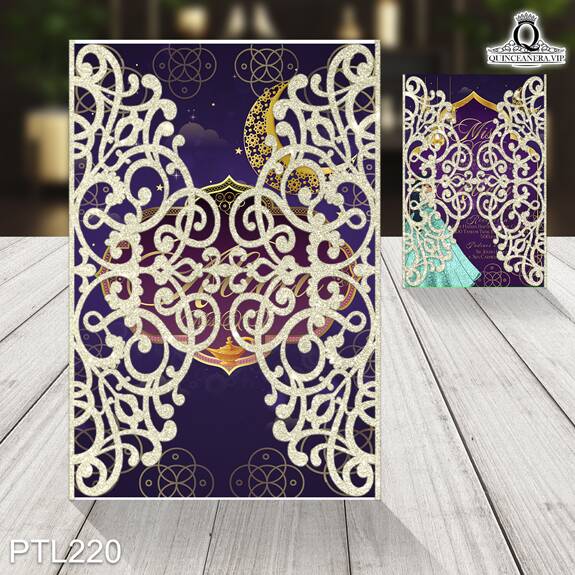 Invitaciones de Jasmín con la Lámpara Mágica - PTL220